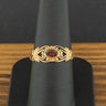 9ct Yellow Gold Garnet Ring Size O 1/2 1.9g