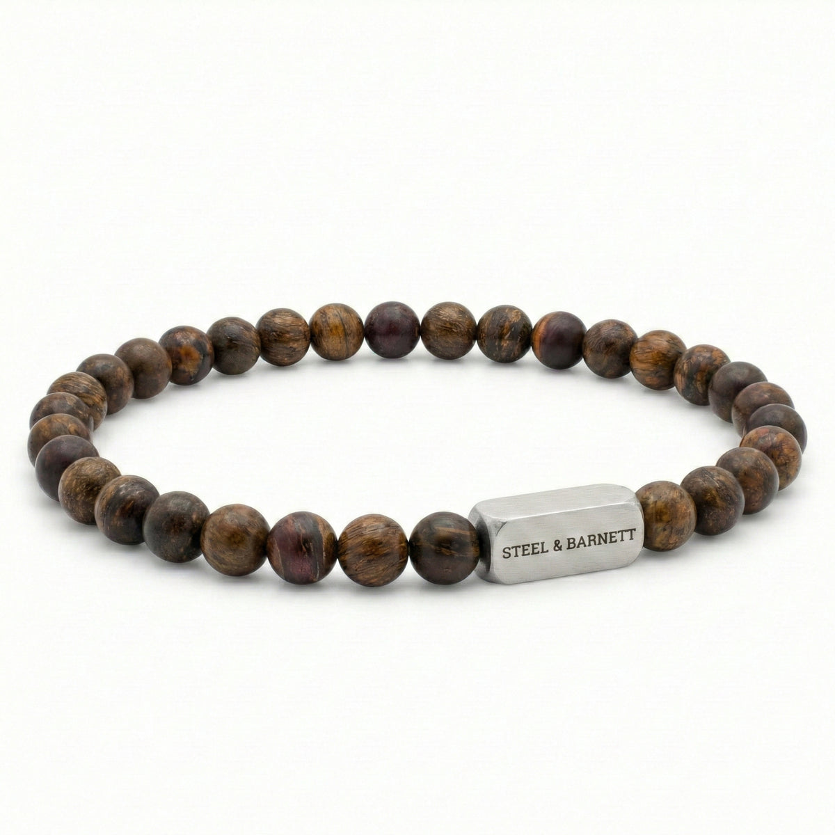Steel & Barnett Matt Bronzite Gemstone Beads Bracelet (Size S)