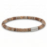 Steel & Barnett Two-Tone Matt Jasper Gemstone Beads Bracelet (Size M)