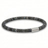 Steel & Barnett Two-Tone Matt Labradorite Gemstone Beads Bracelet (Size M)
