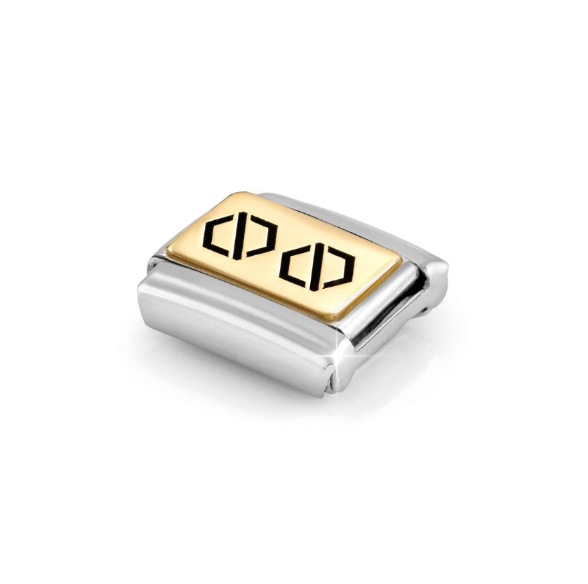 Nomination Double Hex Screws 18ct Gold and Stainless Steel Composable Charm