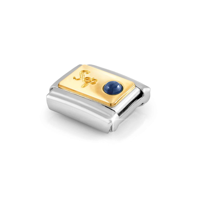 Nomination September Sapphire 18ct Gold and Stainless Steel Composable Charm