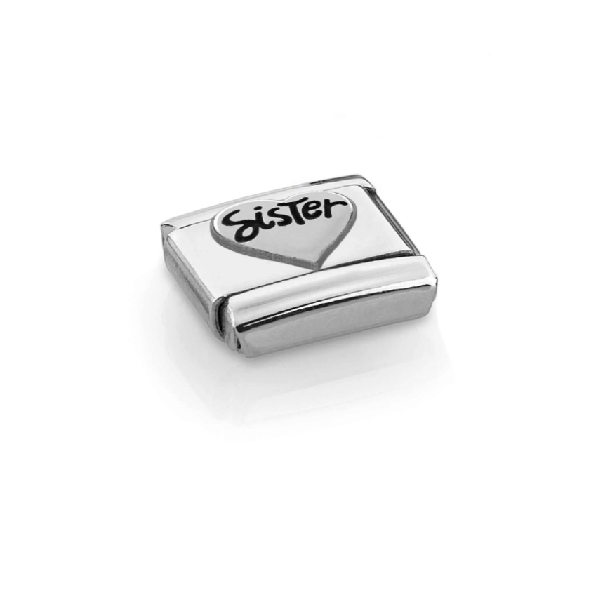 Nomination Sister Heart Sterling Silver and Stainless Steel Composable Charm