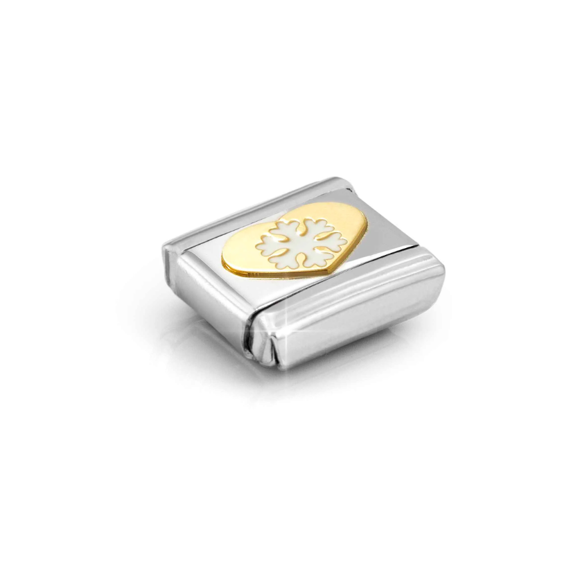 Nomination Heart with Snowflake 18ct Gold and Stainless Steel Composable Charm