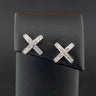 18ct White Gold Diamond Cross Stud Earrings 3.1g