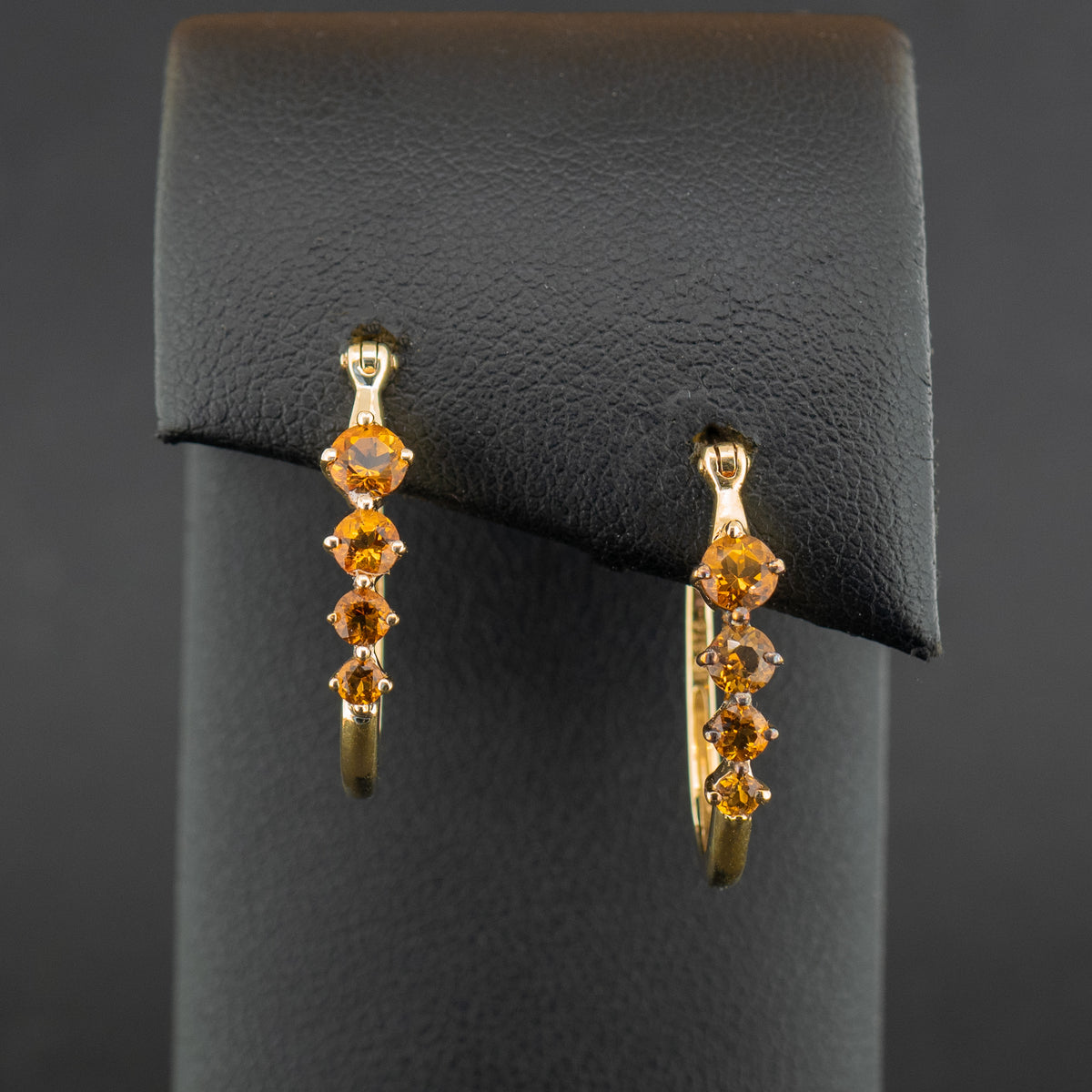 9ct Yellow Gold Citrine Hoop Earrings 2.4g