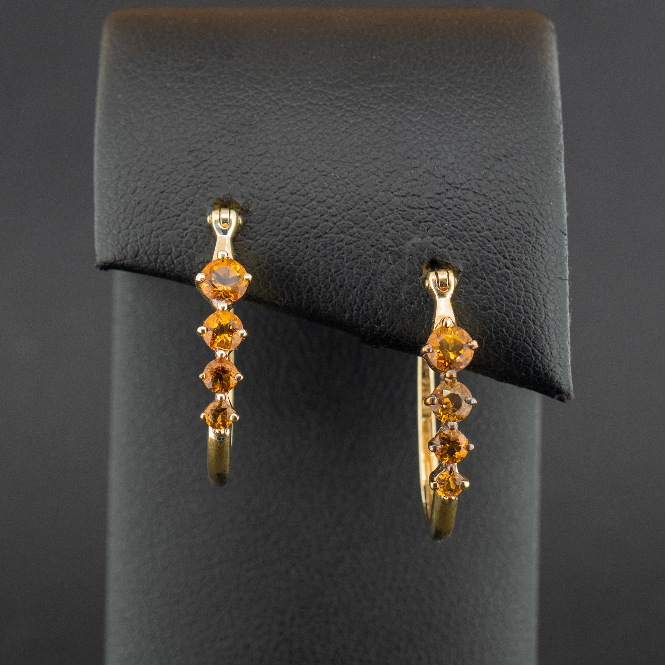 9ct Yellow Gold Citrine Hoop Earrings 2.4g