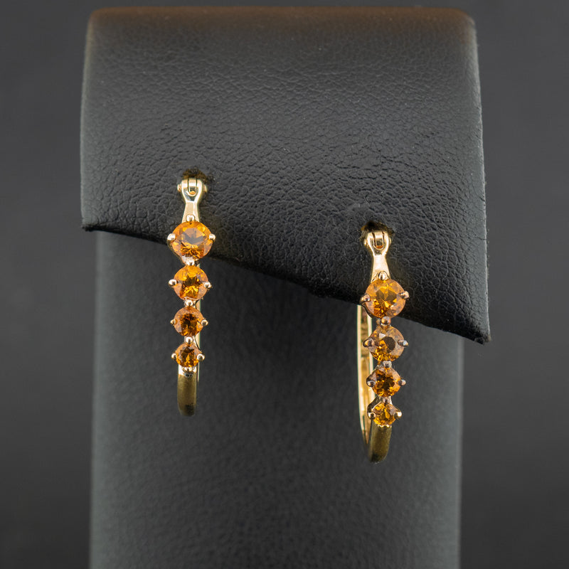9ct Yellow Gold Citrine Hoop Earrings 2.4g