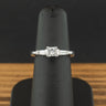 14ct White Gold 0.5ct Princess Cut Diamond Trilogy Ring Size J 3.2g
