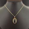 9ct Yellow Gold 18 Inch Red Stone Pendant Necklace 3.1g