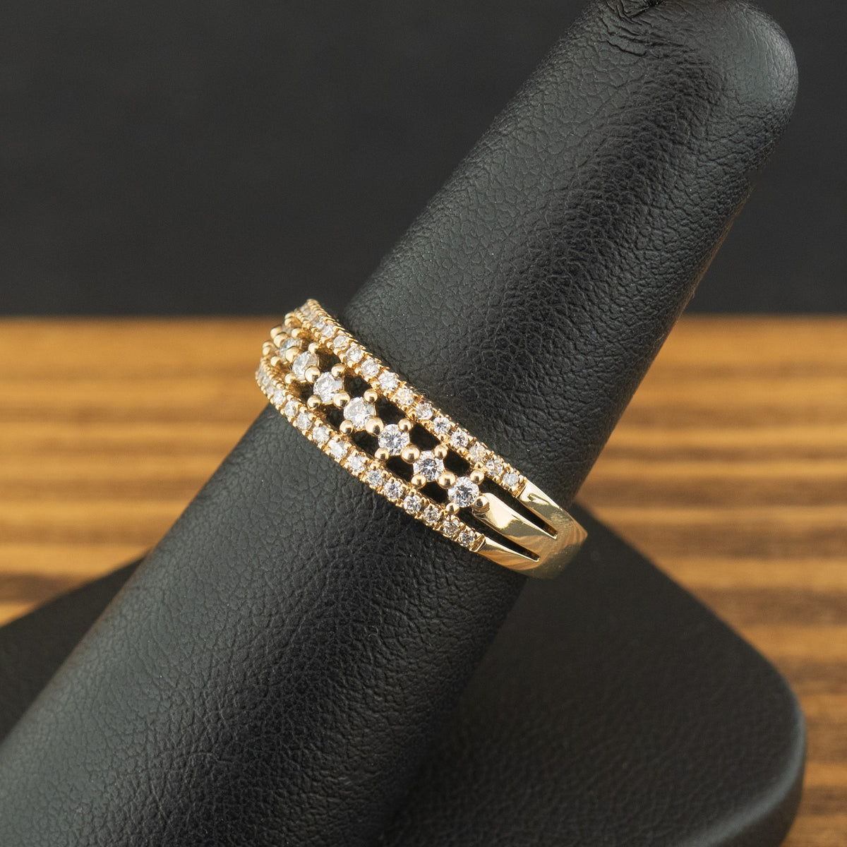 9ct Yellow Gold 0.33ct Diamond Ring Size N 3g