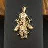 9ct Yellow Gold Garnet Doll Pendant 6.3g