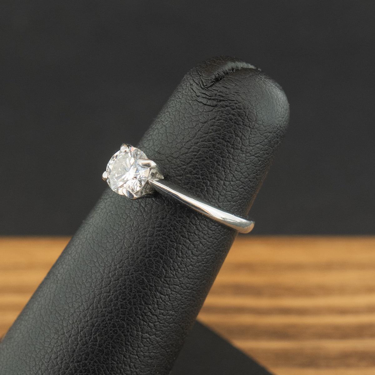 Platinum 0.5ct Diamond Solitaire Ring Size G 2.5g
