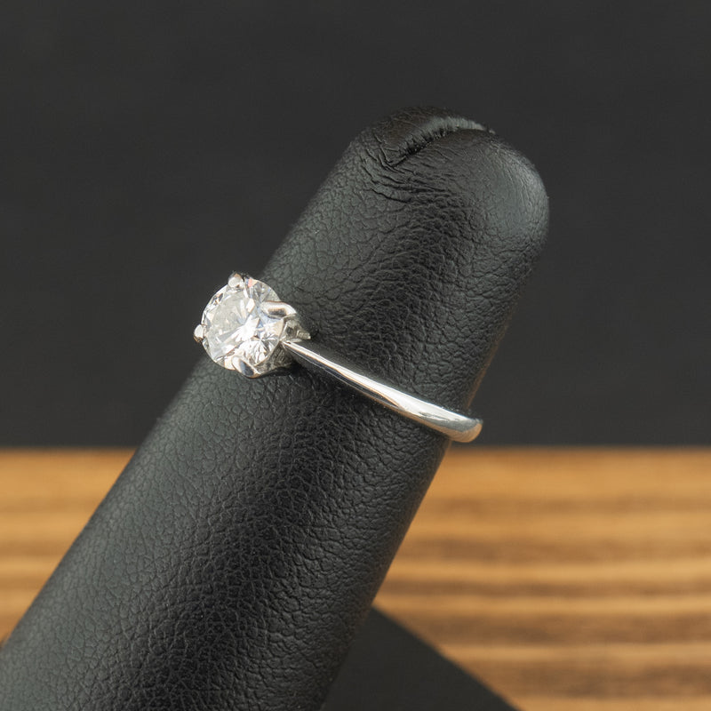 Platinum 0.5ct Diamond Solitaire Ring Size G 2.5g