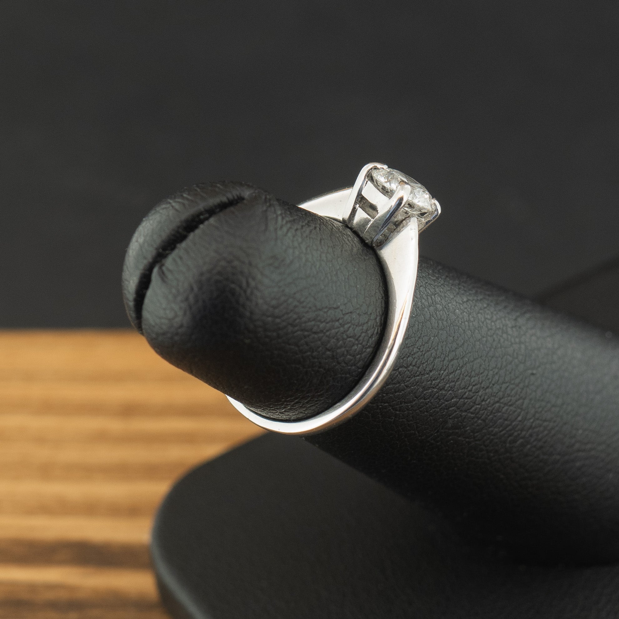 Platinum 0.5ct Diamond Solitaire Ring Size G 2.5g