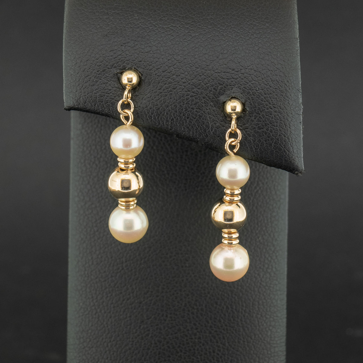 9ct Yellow Gold Pearl Drop Earrings 2.2g