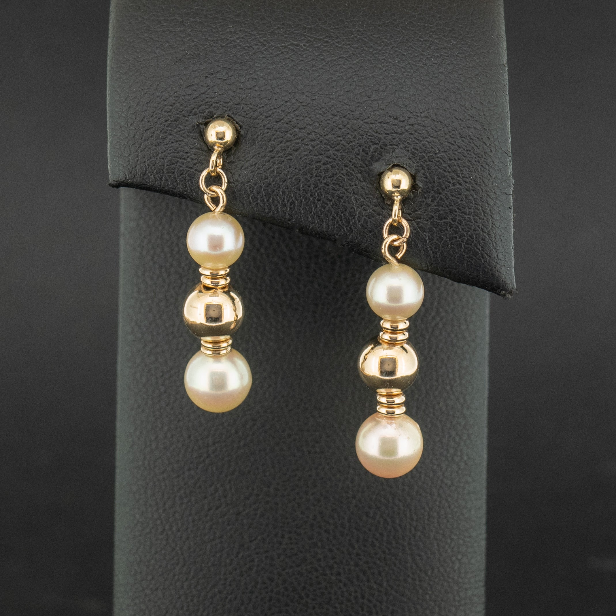 9ct Yellow Gold Pearl Drop Earrings 2.2g