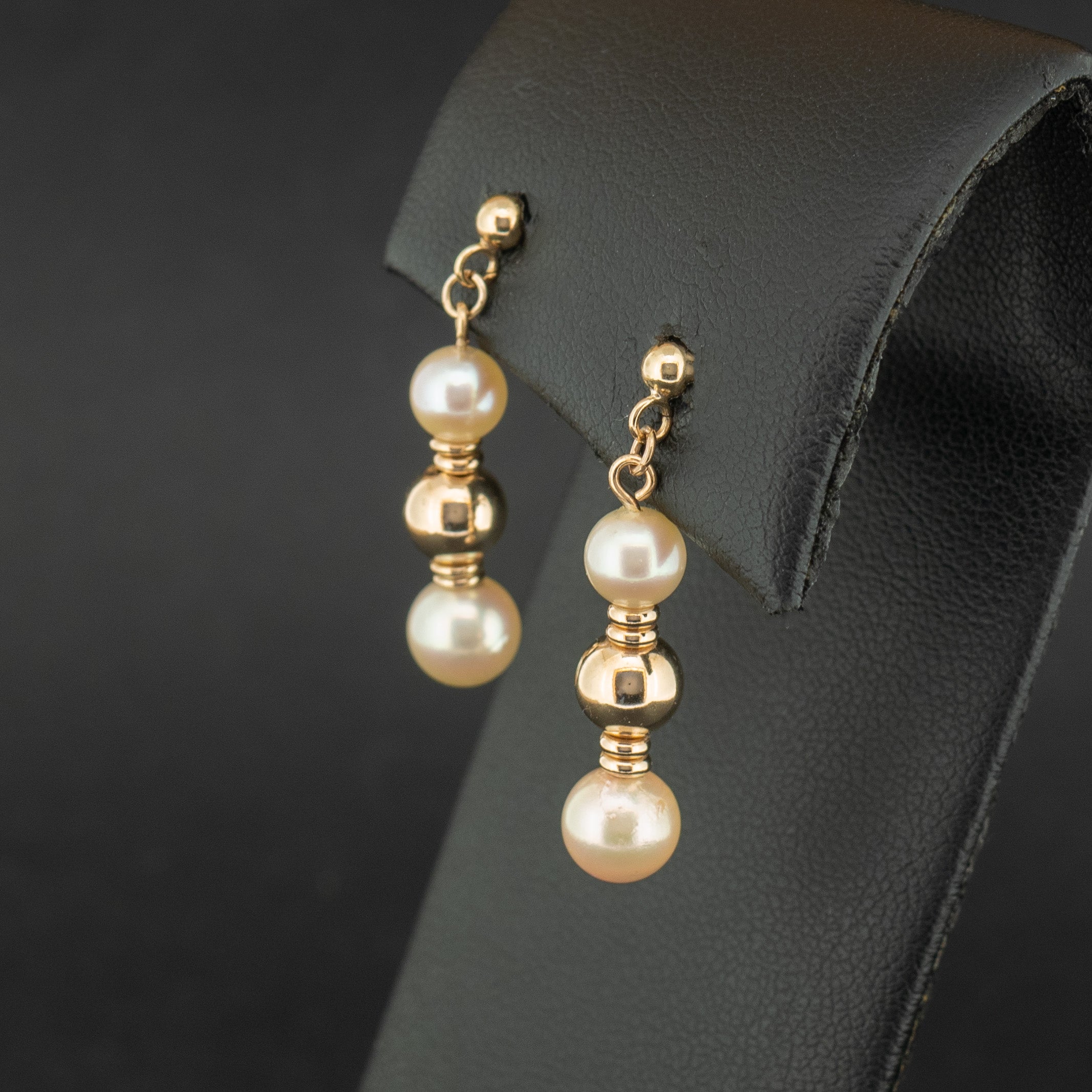 9ct Yellow Gold Pearl Drop Earrings 2.2g