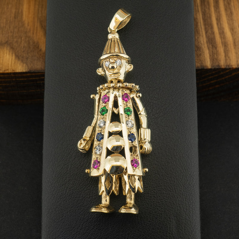 9ct Yellow Gold Clown Pendant 12.8g