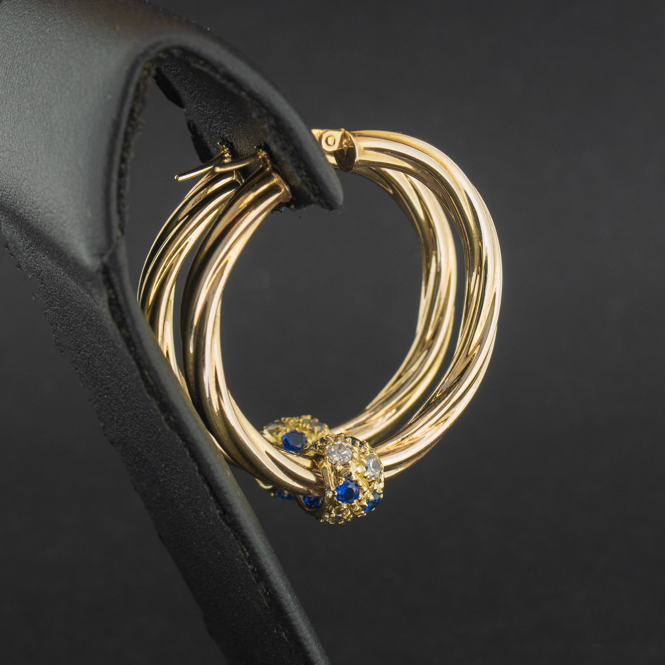 9ct Yellow Gold Cubic Zirconia Hoop Earrings 4.8g