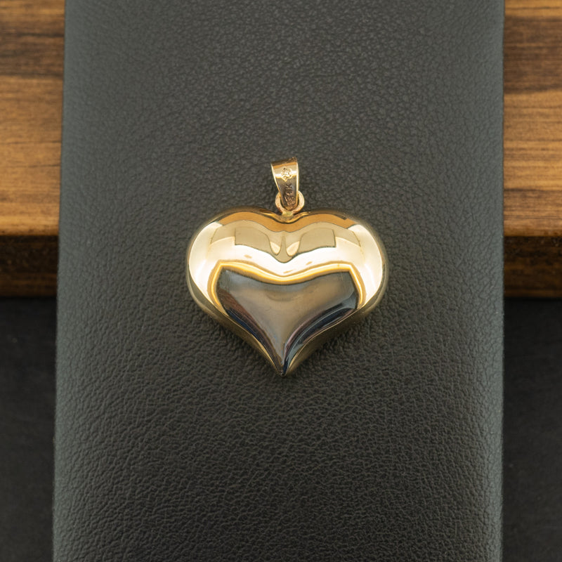 9ct Yellow Gold Patterned Heart Pendant 1.3g