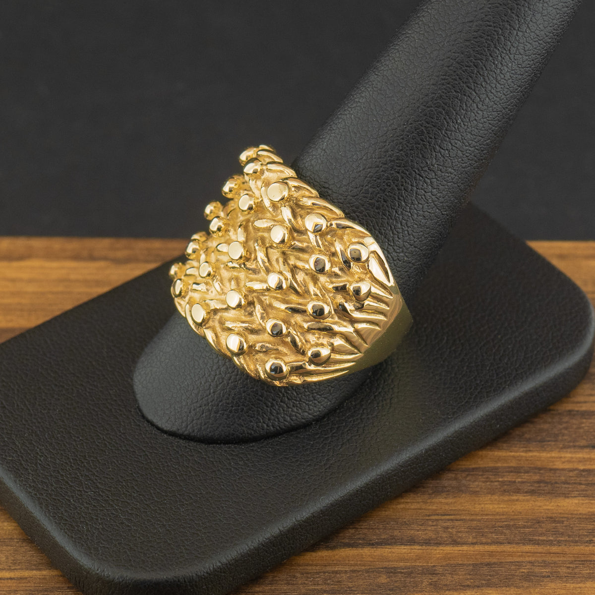 9ct Yellow Gold 5 Row Keeper Ring Size W 9.9g