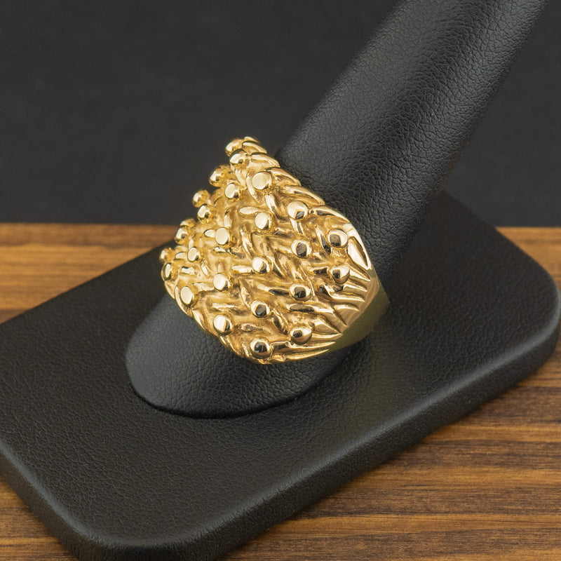 9ct Yellow Gold 5 Row Keeper Ring Size W 9.9g