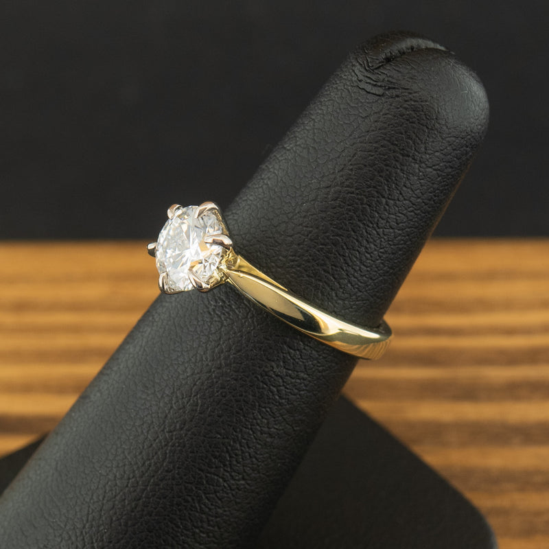 18ct Yellow Gold 1.1ct Lab Diamond Solitaire Ring Size J 3.5g