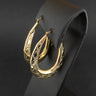 9ct Yellow Gold Patterned Hoop Earrings 2.3g