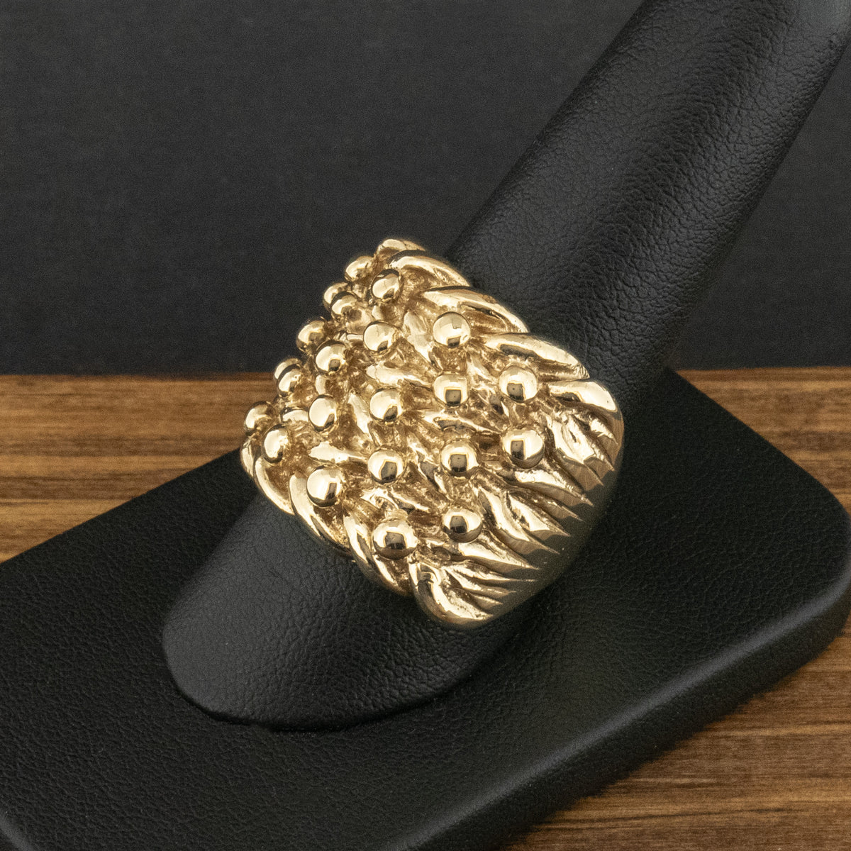 9ct Yellow Gold Five Row Keeper Ring Size S 1/2 16.1g