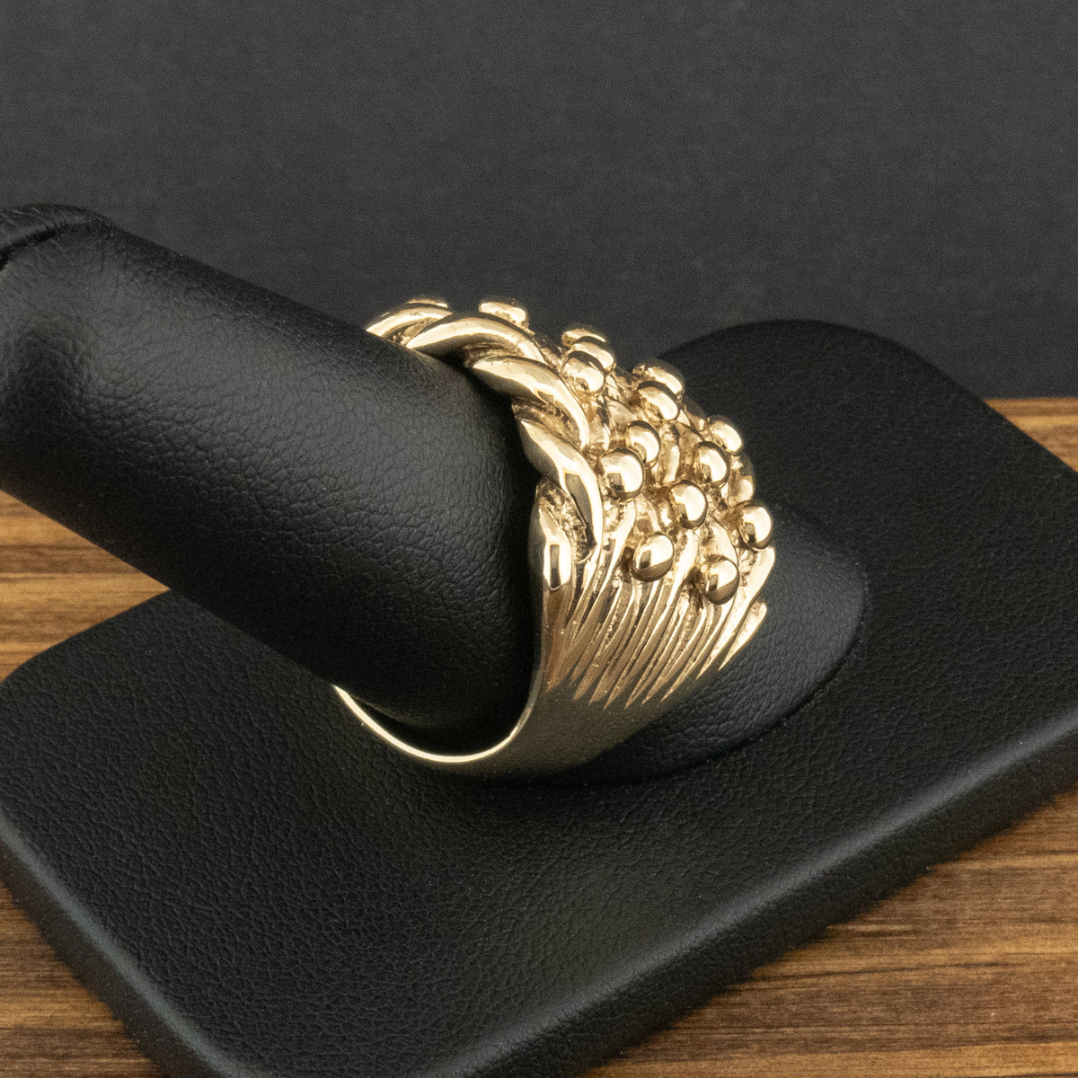 9ct Yellow Gold Five Row Keeper Ring Size S 1/2 16.1g