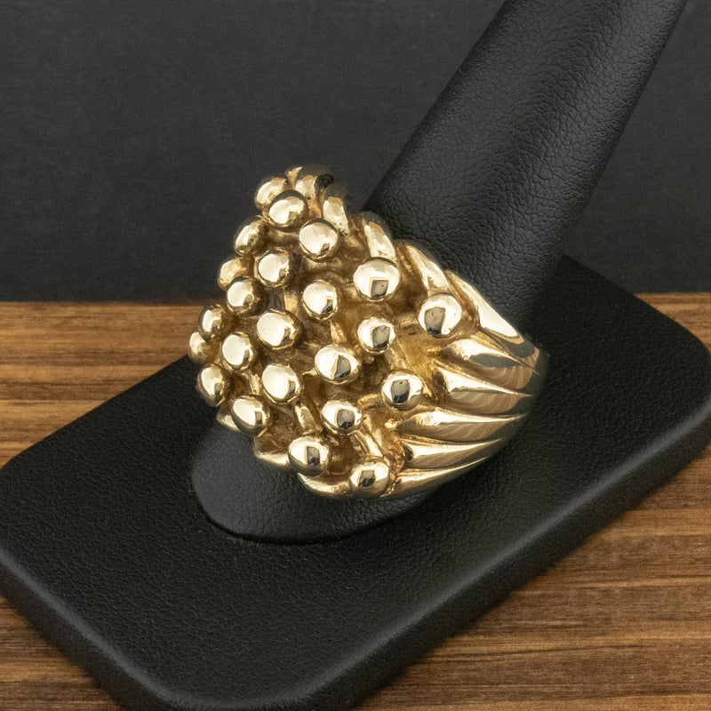 9ct Yellow Gold Five Row Keeper Ring Size Z 1/2 39g