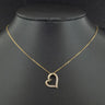 9ct Yellow Gold 0.1ct Diamond Heart 18 Inch Necklace 1.5g