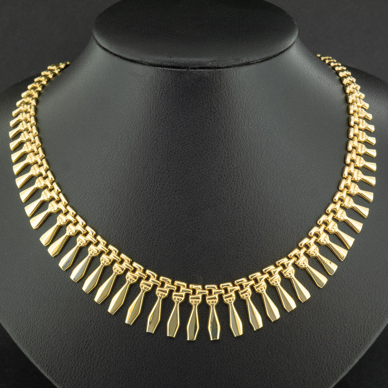 9ct Yellow Gold 17 Inch Patterned Necklace 16.1g