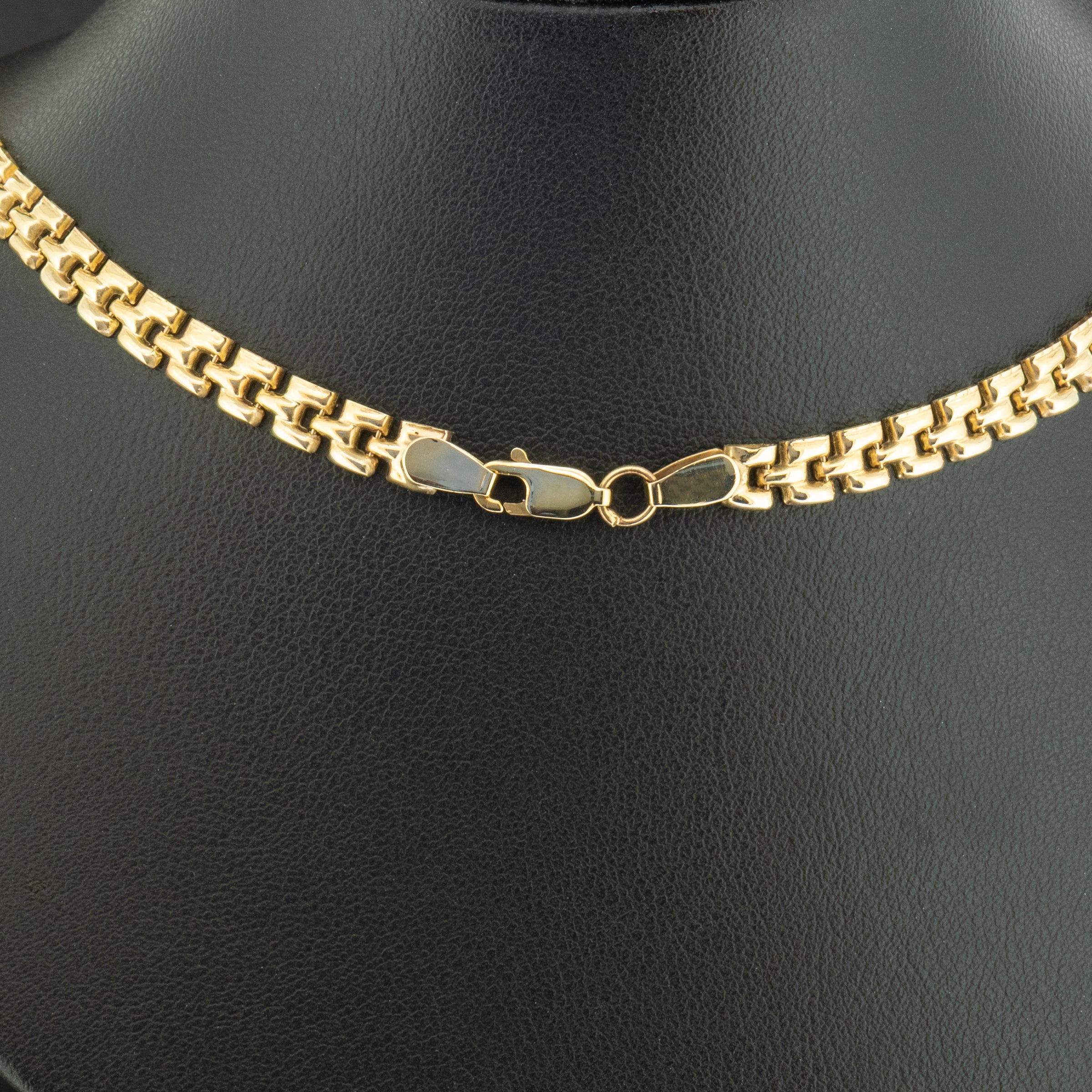 9ct Yellow Gold 17 Inch Patterned Necklace 16.1g