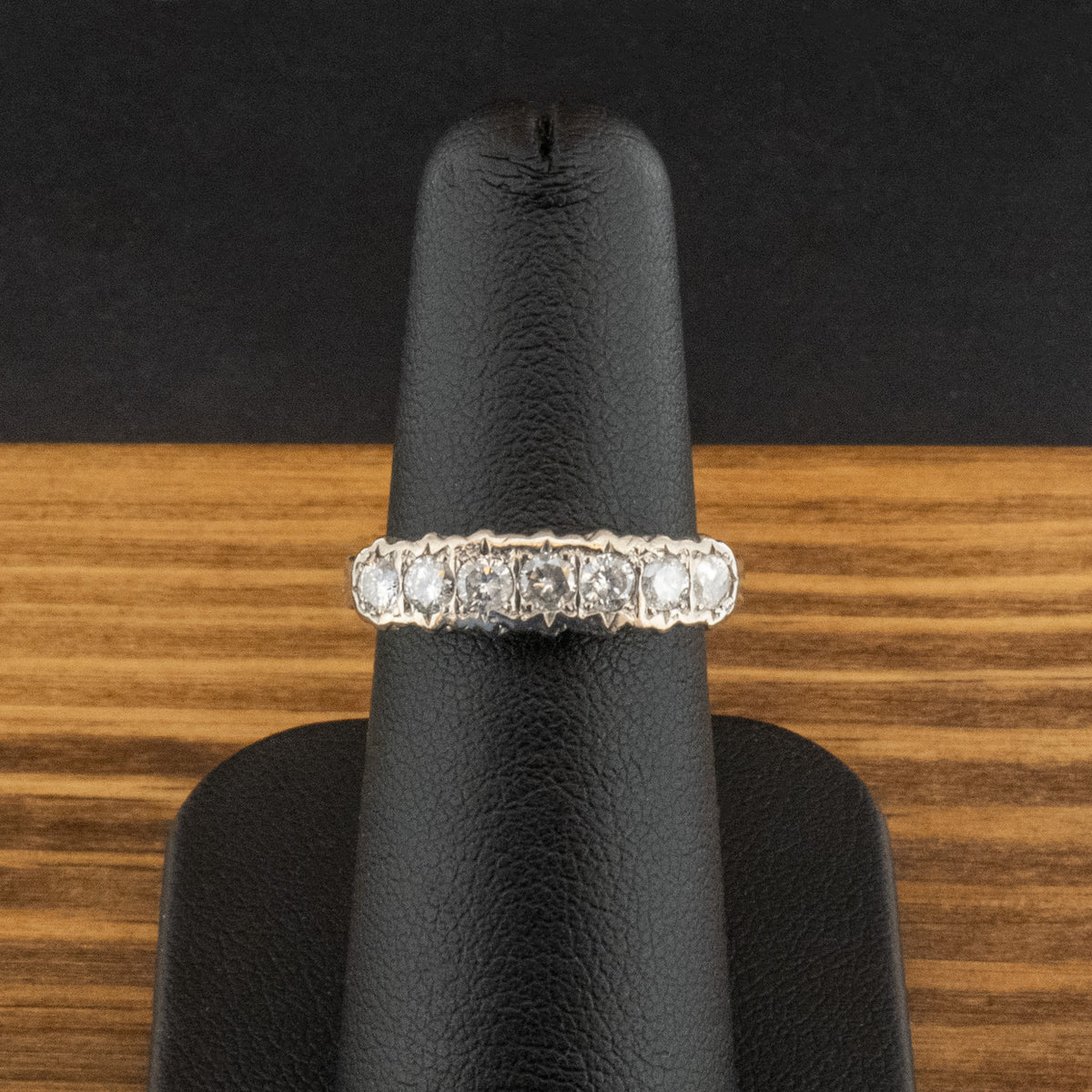 9ct White Gold 0.5ct Diamond Band Ring Size K 2.6g