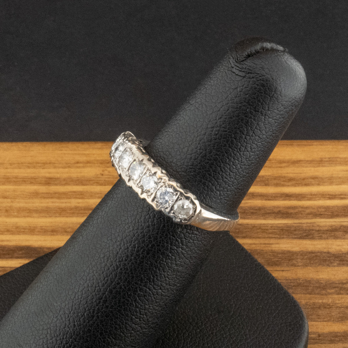 9ct White Gold 0.5ct Diamond Band Ring Size K 2.6g