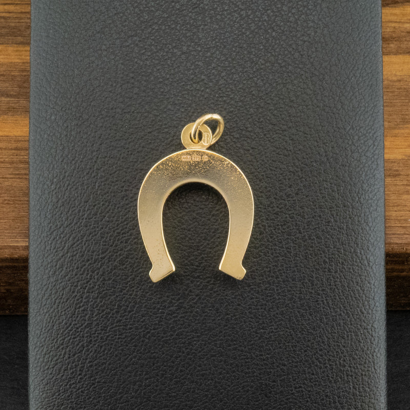 9ct Yellow Gold Horse Shoe Charm Pendant 1.5g