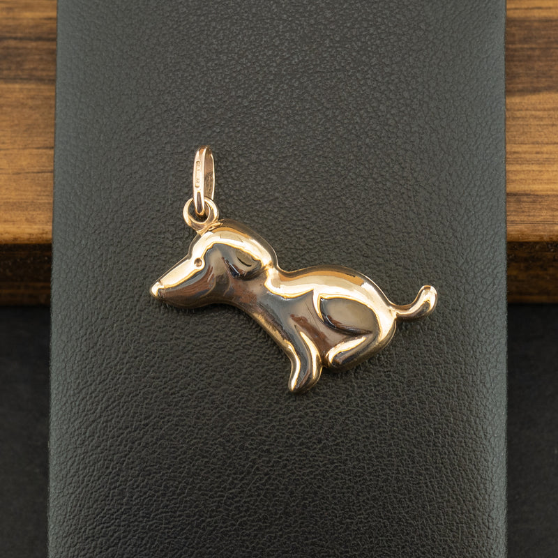 9ct Yellow Gold Dog Charm 1g