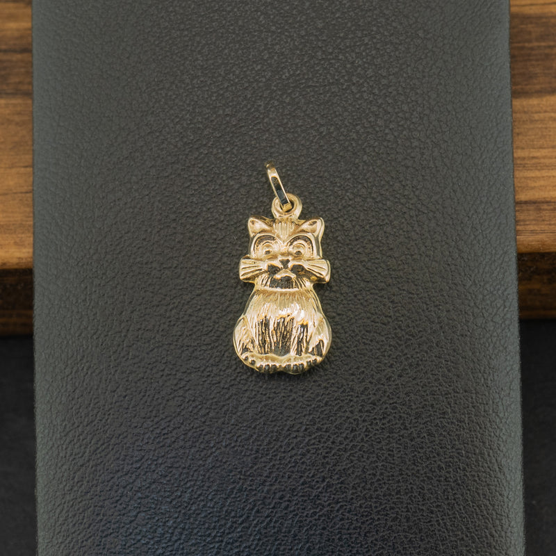 9ct Yellow Gold Cat Charm 0.5g