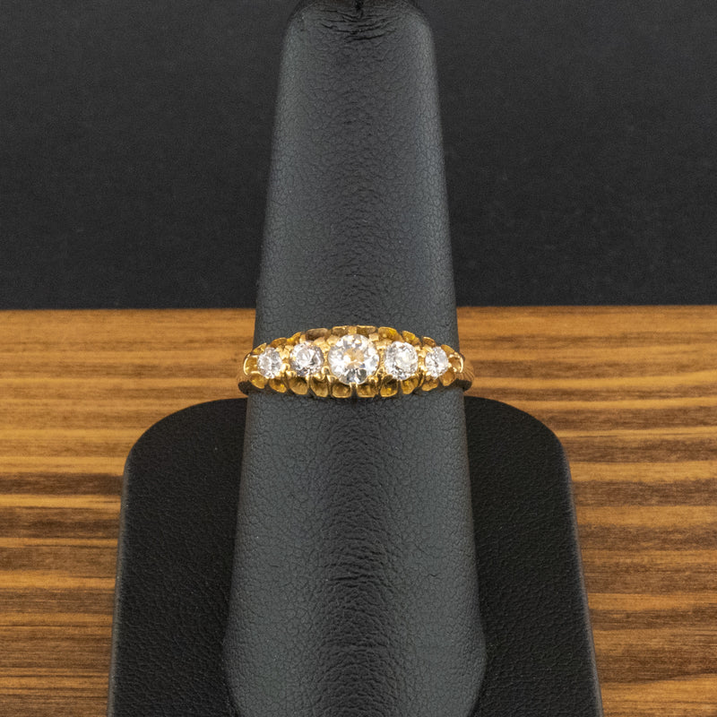 18ct Yellow Gold Old Cut Diamond Ring Size O 3.1g