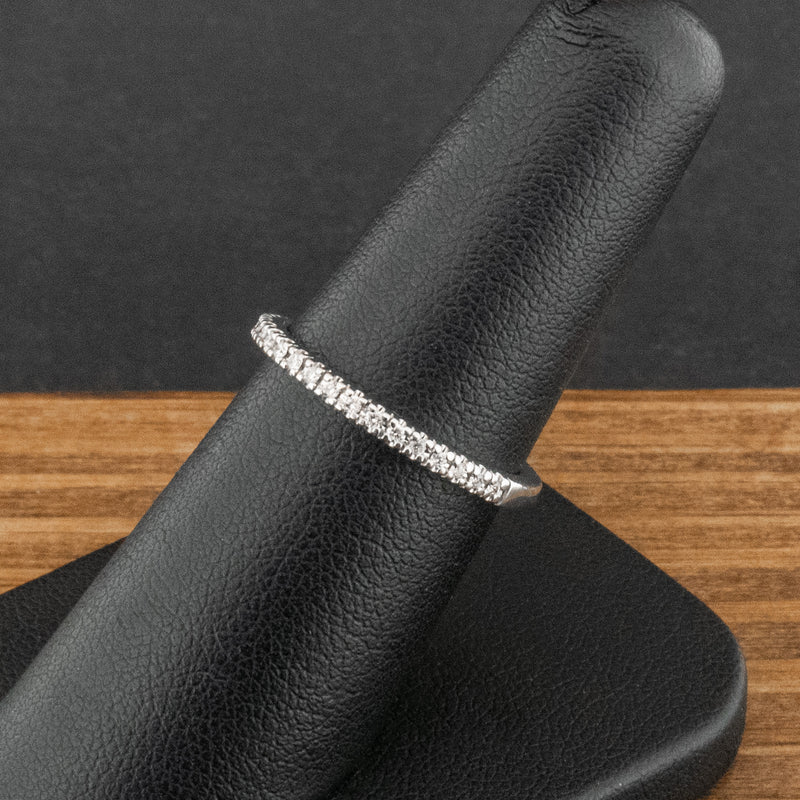 Platinum 0.1ct Diamond Eternity Band Ring Size M 1/2 3.2g