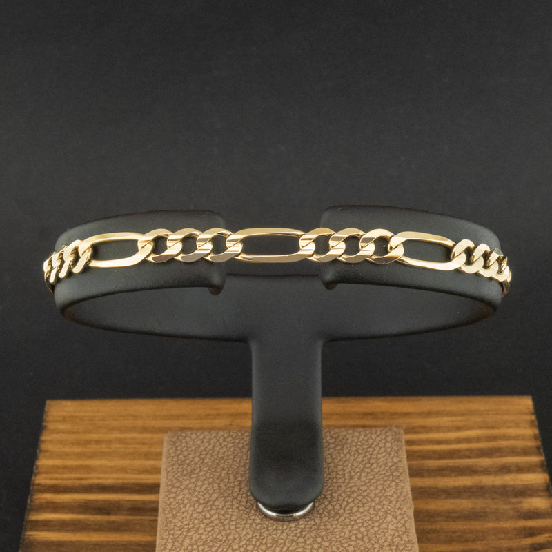 9ct Yellow Gold 7.5 Inch Figaro Chain Bracelet 5.3g
