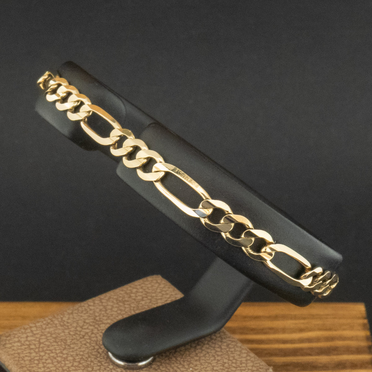 9ct Yellow Gold 7.5 Inch Figaro Chain Bracelet 5.3g