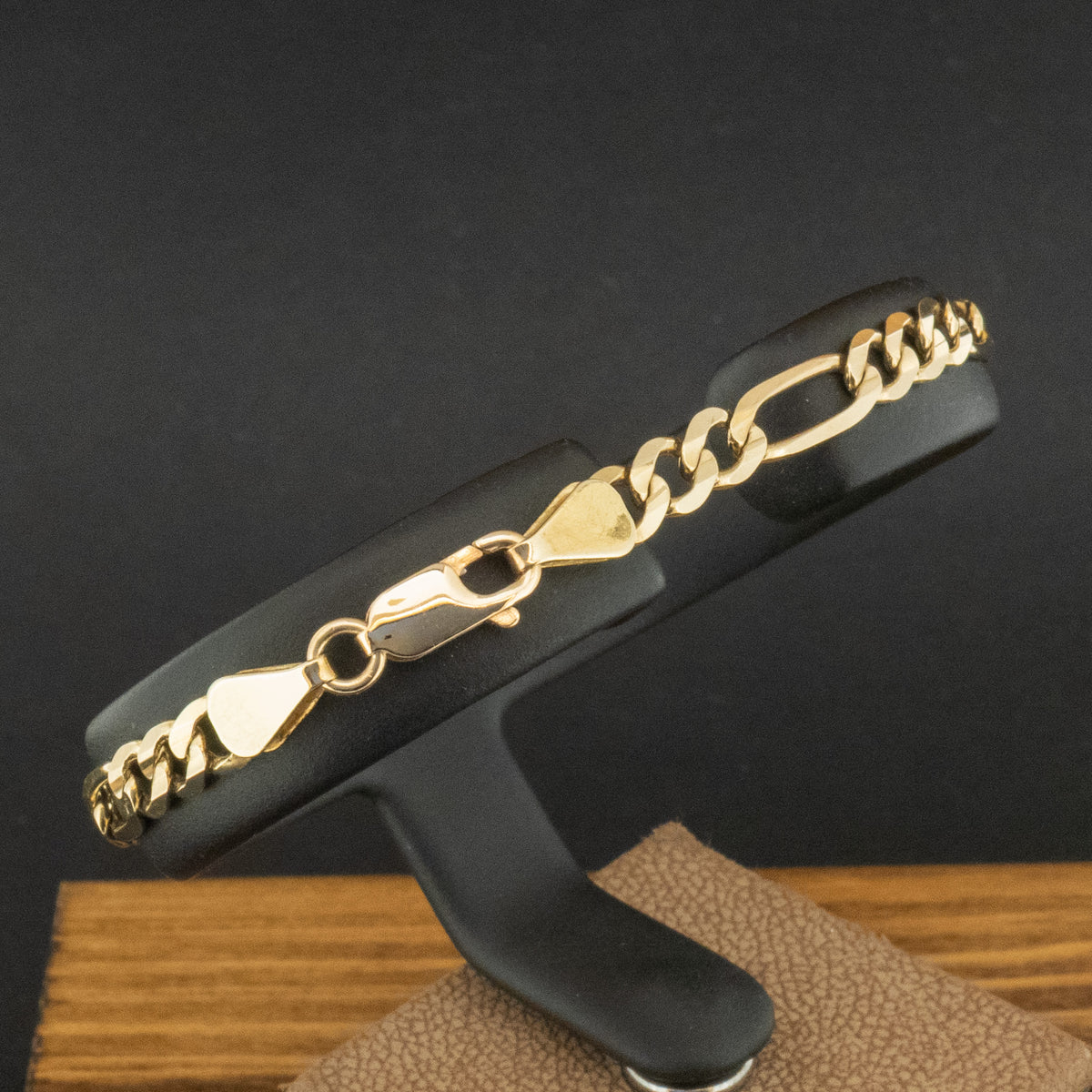 9ct Yellow Gold 7.5 Inch Figaro Chain Bracelet 5.3g