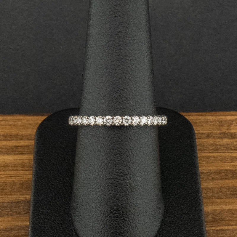 18ct White Gold 0.43ct Diamond Wedding Band Ring Size O 1/2 3.9g