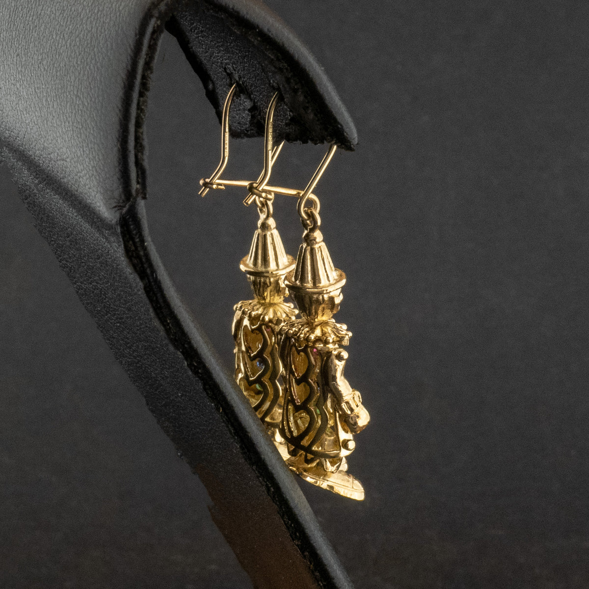 9ct Yellow Gold Clown Drop Earrings 7.7g