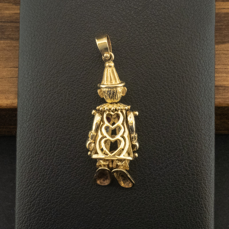 9ct Yellow Gold Gemstone Clown Pendant 3.8g