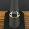 9ct Yellow Gold Black Stone Signet Ring Size R 1/2 3.6g