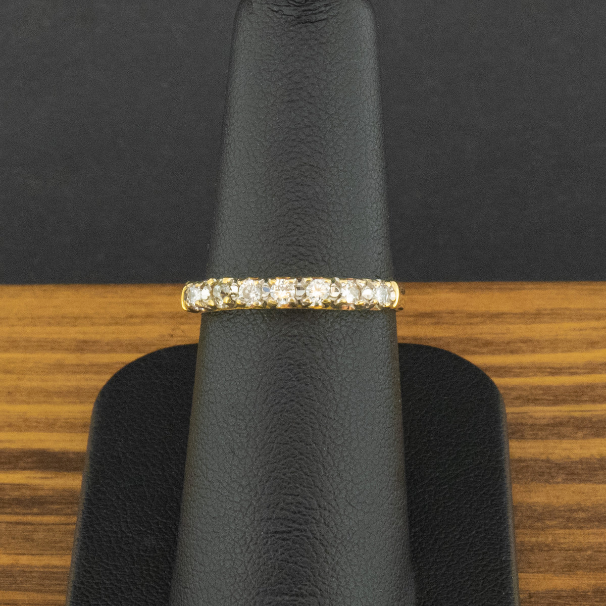 18ct Yellow Gold 0.21ct 7 Stone Diamond Ring Size M 1/2 2g